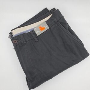 Falls Creek Chino Pants Mens 38x30 Black New Cotton 550 Flat Front Straight